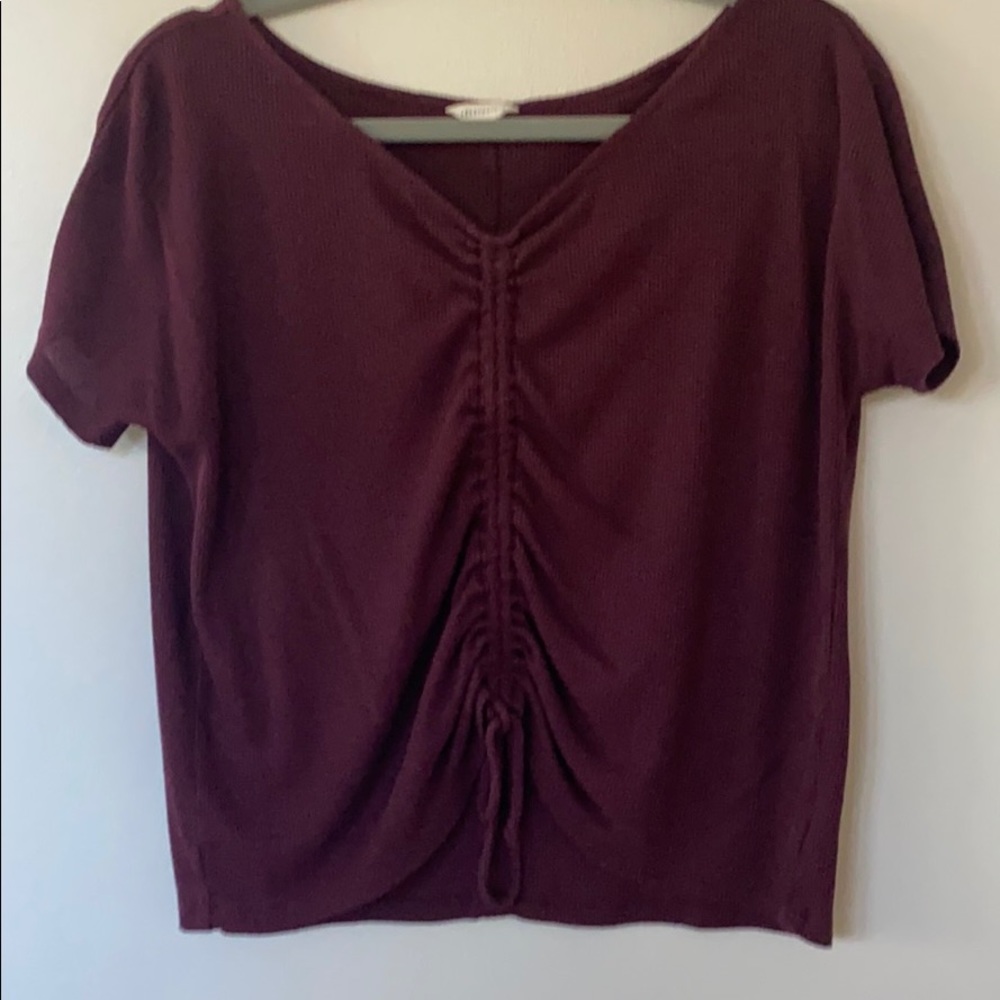 Burgundy Schrunch Tee
